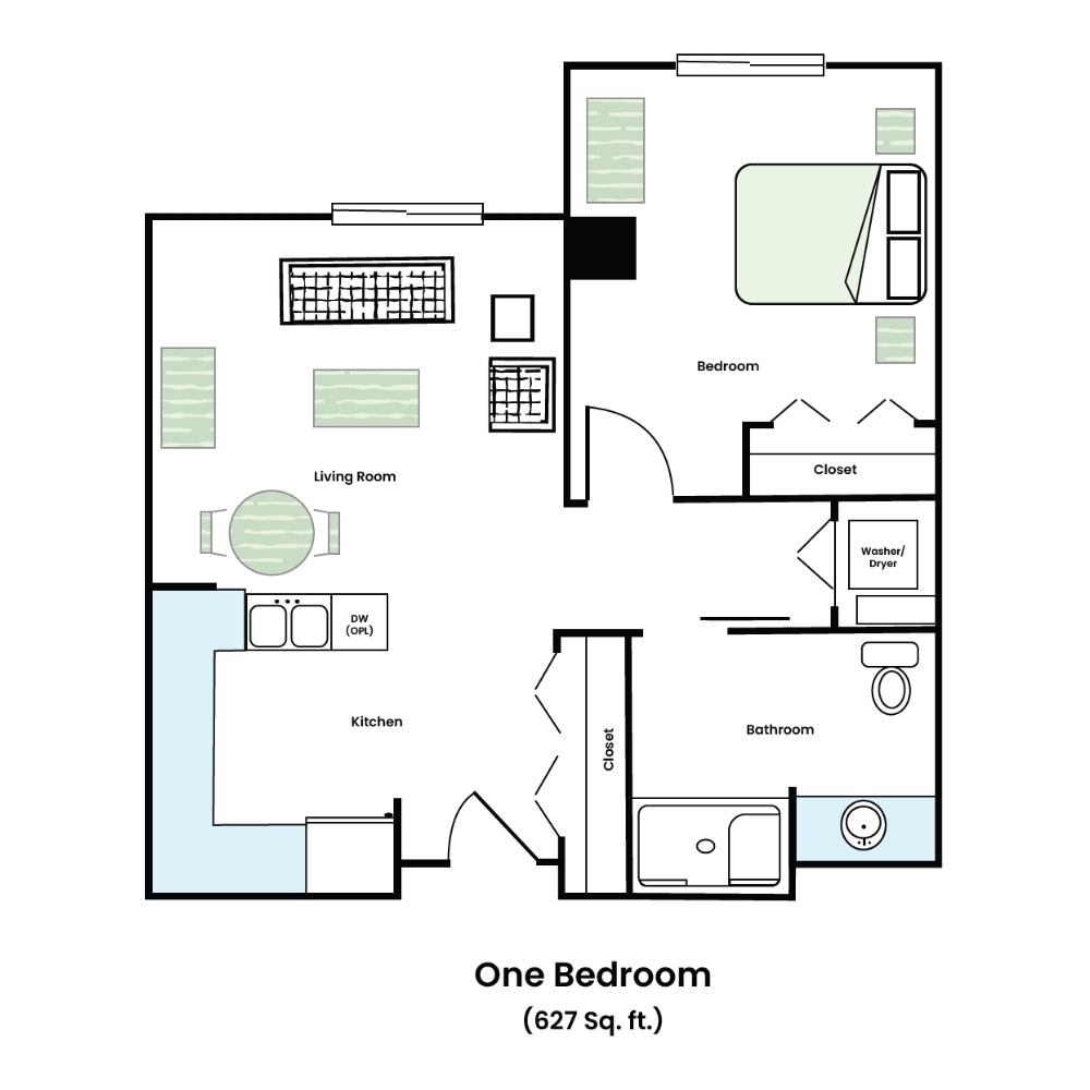 Bay Harbor Madison Floor Plan One Bedroom